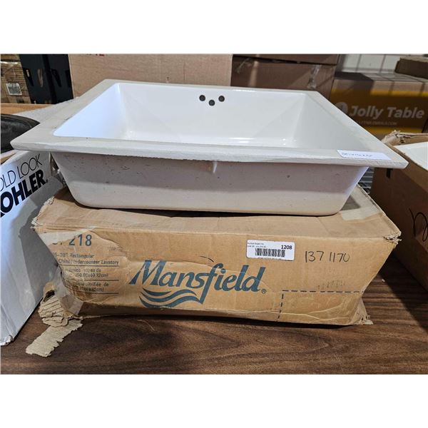 Mansfield  Undercounter Sink Basin 20x15 7/8" - White