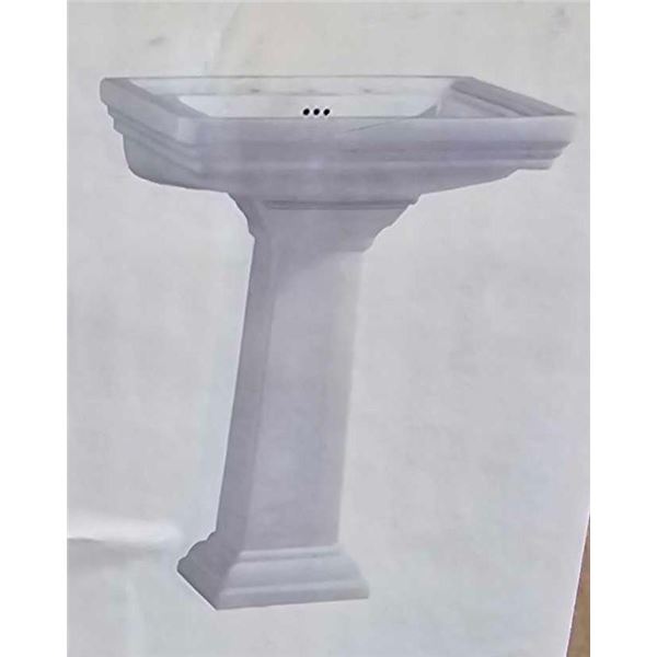 Key West 24-3/8 x 19-3/8 in. Rectangular Pedestal Bathroom Sink in White
