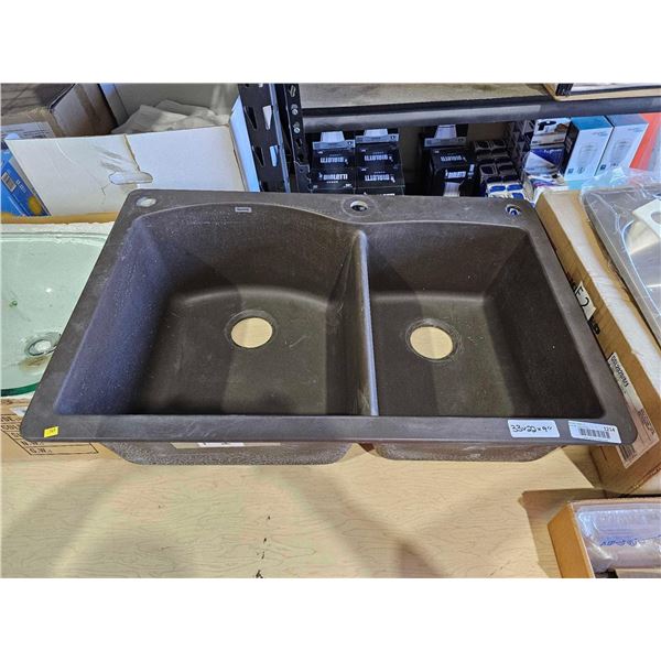 Blanco Double Basin Kitchen Sink  - Brown 33x22x9"