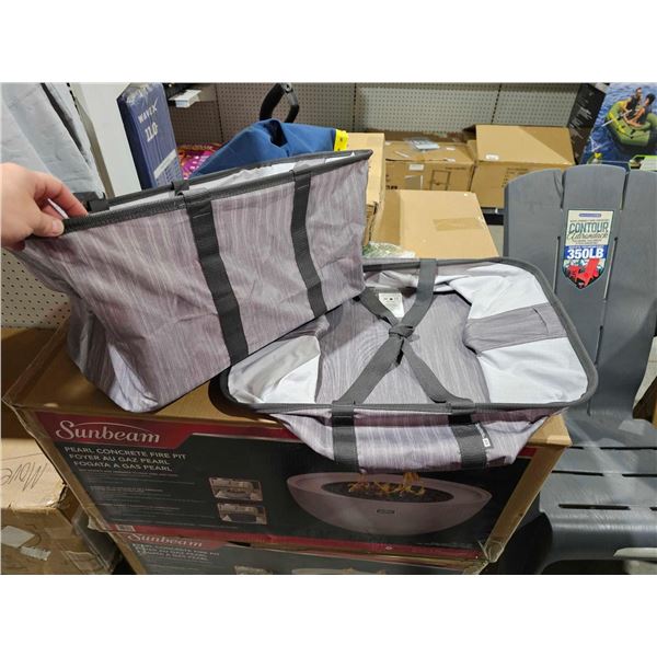 CleverMade Collapsible Laundry Tote, Denim/Charcoal 2PK - 50L (13 Gal) Collapsible Laundry Baskets w