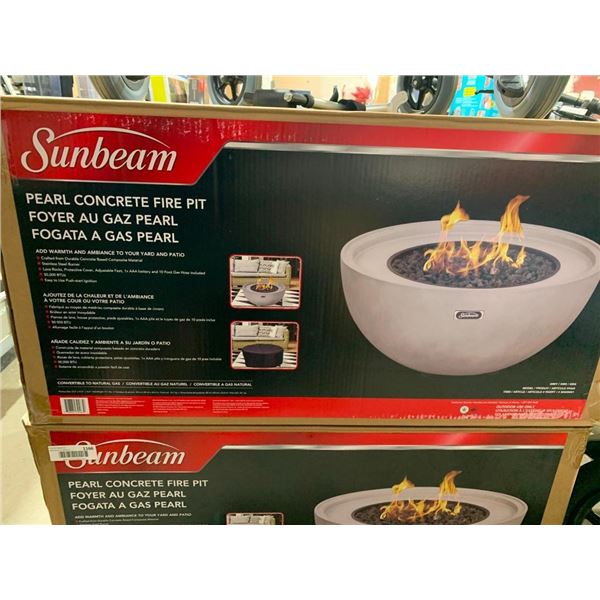 NEW Sunbeam Pearl Concrete Fire Bowl ( converts to Propane or natural Gas)