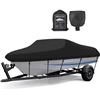 Image 1 : KALINCO Boat Cover, Heavy Duty 600D Waterproof Boat Cover with Motor Cover, UV Resistant Trailerable