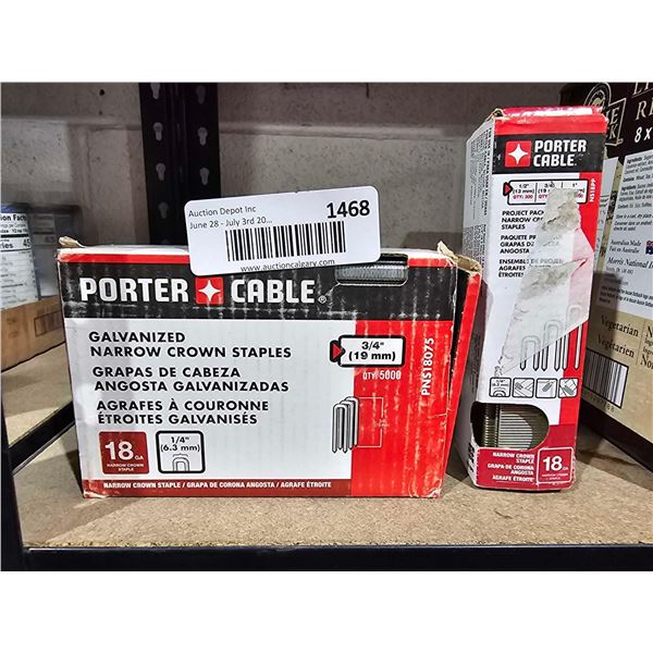 Porter Cable Galvanized Narrow Crown Staples - Assorted