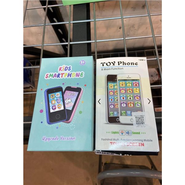 Lot of 2 Kids Smart Phone + 8 Main Function Toy Phone