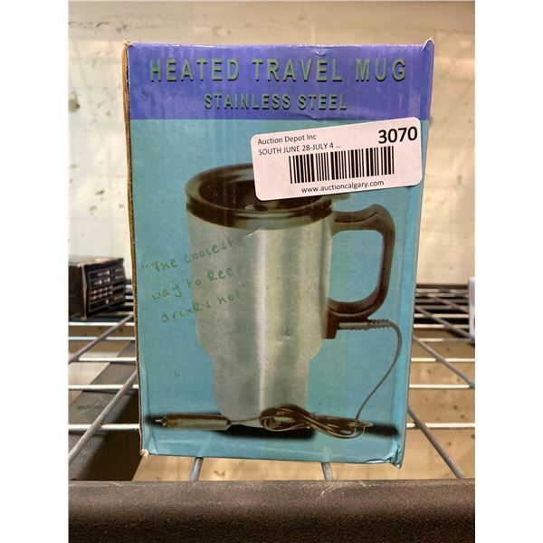 Heated Stainless Steel Travel Mug with 12 Volt Connection