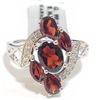 Image 1 : Silver Garnet(2.3ct) Cubic Zirconia Ring (~Size 9)(Ring is resizable for $40) (~length 0inches) (~we