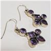 Image 2 : Silver Amethyst Earrings (~Size 0) (~length 0inches) (~weight 6.36g), Suggested Retail Value $260 (E