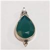Image 1 : Silver Green Onyx Pendant (~Size 0) (~length 0inches), Suggested Retail Value $100