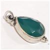Image 2 : Silver Green Onyx Pendant (~Size 0) (~length 0inches), Suggested Retail Value $100