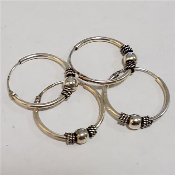 Silver Lot Of 2 Earrings (~Size 0) (~length 0inches), Suggested Retail Value $100