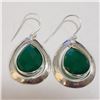 Image 1 : Silver Green Onyx Earrings (~Size 0) (~length 0inches) (~weight 6.22g), Suggested Retail Value $300 