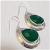 Image 2 : Silver Green Onyx Earrings (~Size 0) (~length 0inches) (~weight 6.22g), Suggested Retail Value $300 