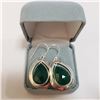 Image 4 : Silver Green Onyx Earrings (~Size 0) (~length 0inches) (~weight 6.22g), Suggested Retail Value $300 