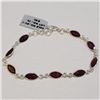 Image 1 : Silver Garnet(8.3ct) Bracelet (~Size 0) (~length 8inches) (~weight 5.65g), Suggested Retail Value $3
