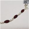 Image 3 : Silver Garnet(8.3ct) Bracelet (~Size 0) (~length 8inches) (~weight 5.65g), Suggested Retail Value $3