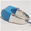 Image 3 : Silver Synthetic Turquoise(11.2ct) Ring (~Size 7)(Ring is resizable for $40) (~length 0inches) (~wei