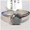 Image 1 : Silver Moissanite(1.7ct) Ring (~Size 10)(Ring is resizable for $40) (~length 0inches) (~weight 3.3g)