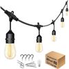 Image 1 : 48FT Outdoor String Lights LED Heavy-Duty Waterproof Patio Lights with 16 Shatterproof Plastic 2200K