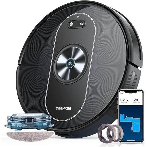 Robot Vacuums and Mop, Deenkee 3000PA Strong Suction, 180 Mins Run time, 3500 mAh 3-in-1 Robot Vacuu