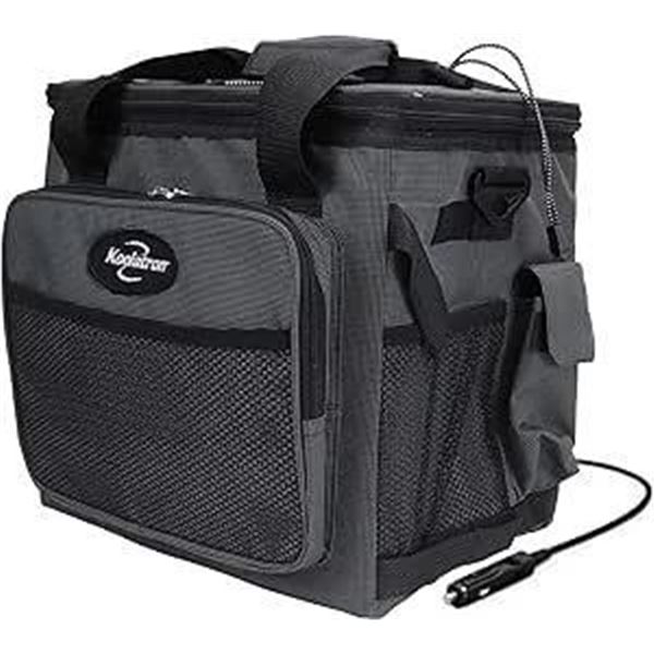 Koolatron Electric Portable Cooler Plug in 12V Car Cooler Bag, 26 qt (25 L) Black/Gray Soft-Sided Po
