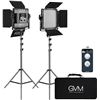 Image 1 : GVM 2 Pack LED Video Lighting Kits with APP Control, Bi-Color Variable 2300K~6800K with Digital Disp