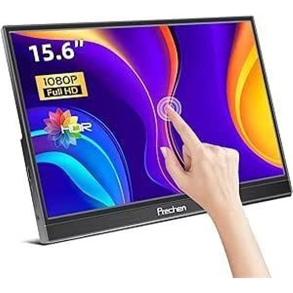 Portable Monitor Touchscreen,15.6 Inch 1920x1080 USBC Portable Monitor with HDMI USBC Ultra-Slim IPS