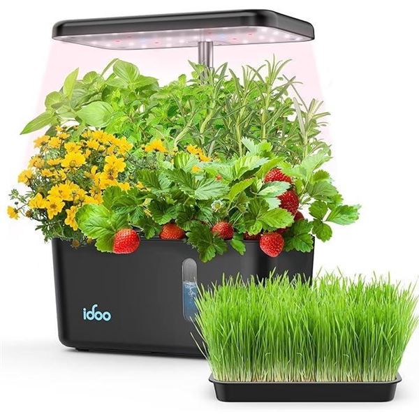 iDOO Hydroponics Growing System with Sprouter Tray, Indoor Garden Sprouting Kit with Pump, Auto-Time