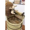 Image 4 : *Antique Barrel Washing Machine with Wringer and Handle - Top of Barrel is 30", Top of Wringer is 38