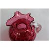 Image 2 : Fenton Cranberry Glass Rose Pitcher - 7"