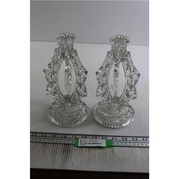 Cut Glass Candleholders