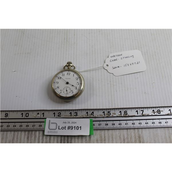 ^Waltham Grade Sterling Pocket Watch - Works