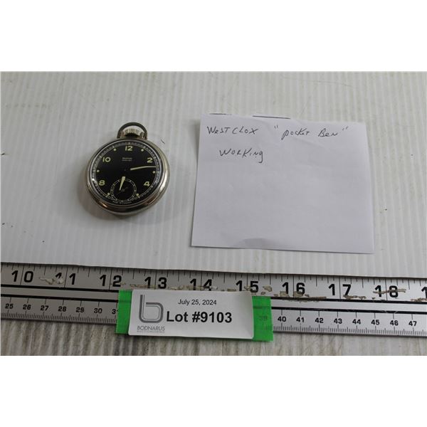 ^Westclox Pocket Ben Pocket Watch - Consignor Says Works