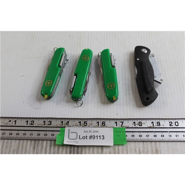 (3) Swiss Army Knives, Lock Blade Knife