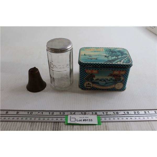 Ying Mee Tea Tin, Ginger Jar, Bell