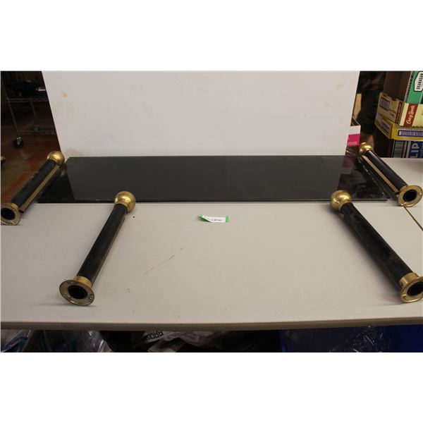 (2) Glass Dividers with Posts - Glass Measures 43 1/2" x 12", Posts Measure 15 1/2" Tall