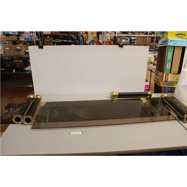 (3) Glass Dividers with Posts - 60 3/4" x 12", x 47 1/4" x 12", Posts Measure 15 1/2" Tall