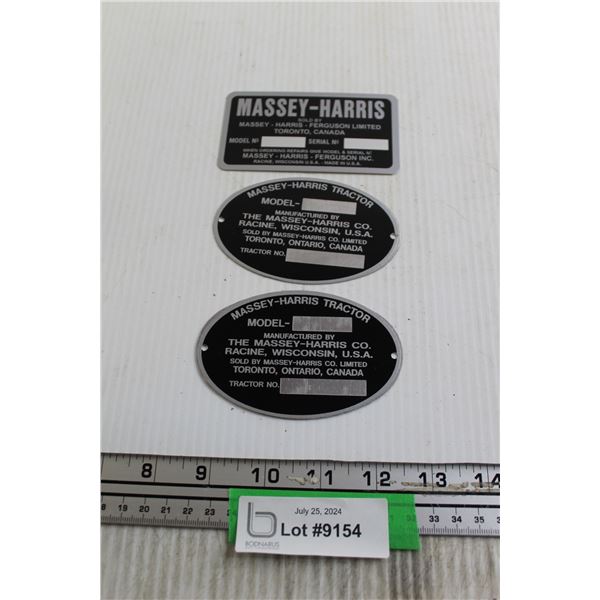 (3) Massey-Harris Tractor Serial Tags