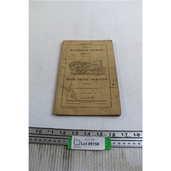 McCormick-Deering Model 10-20 Instruction Manual