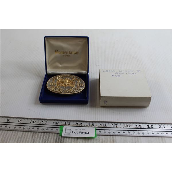 Calgary Stampede '89 Gold & Silver #138 Belt Buckle