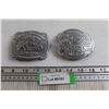 Image 1 : (2) Hesston National Finals Rodeo 1996 & 1997 Belt Buckles