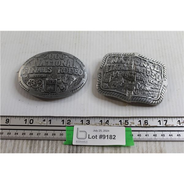Hesston National Finals Rodeo 1999 & 2000 Belt Buckles