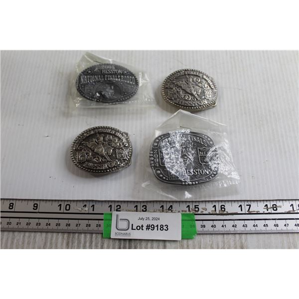 (4) Kids Hesston National Finals Rodeo Belt Buckles
