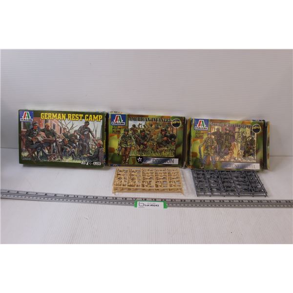 (3) Italeri Army Model Soldiers: German & American