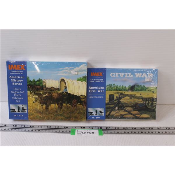 (2) American Model Set: Civil War & Chuck Wagon Set