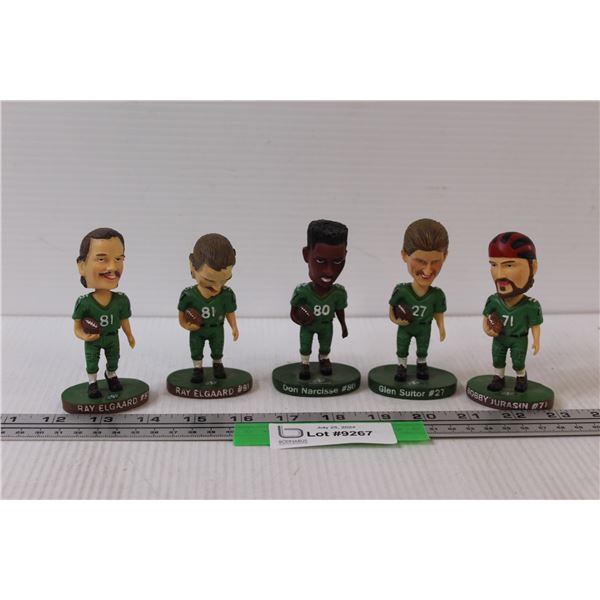 (5) Roughriders Bobble Head Figurines - 4" Tall