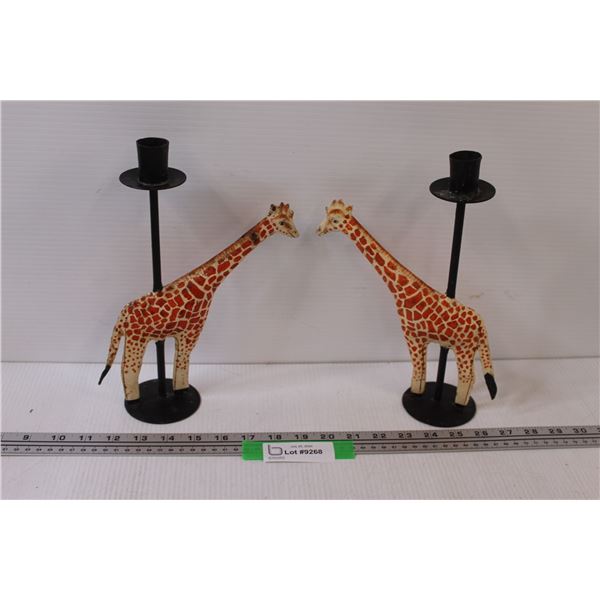 Giraffe Candlestick Set - 11" Tall