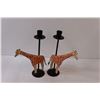 Image 4 : Giraffe Candlestick Set - 11" Tall
