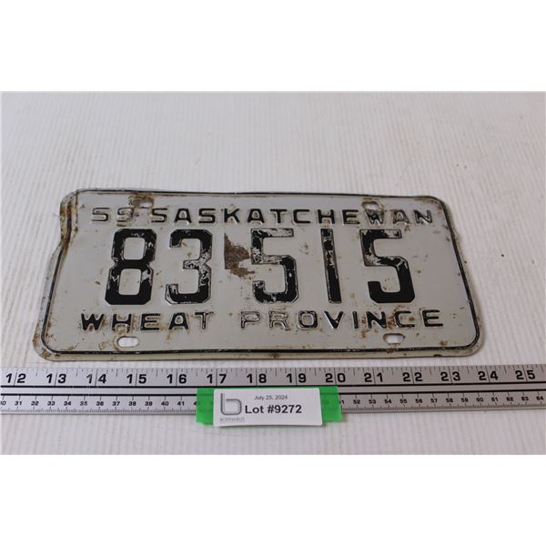 Saskatchewan License Plate - 1959
