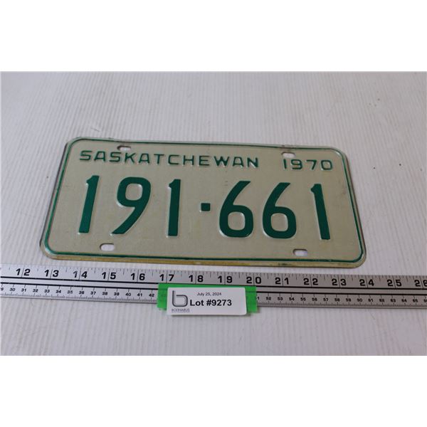 Saskatchewan License Plate - 1970