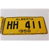 Image 2 : (2) Alberta License Plates - 1958